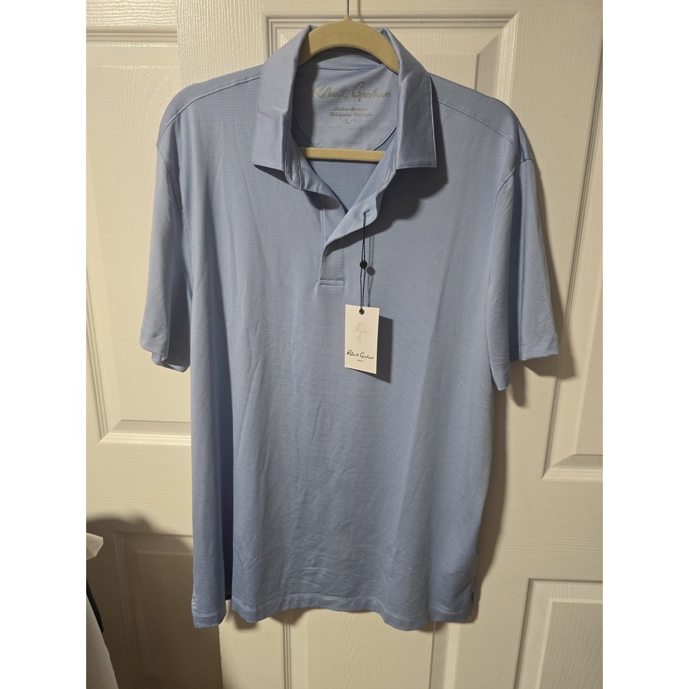 Robert Graham Men's Polo Shirt L Classic Fit The Player Knit White NWT